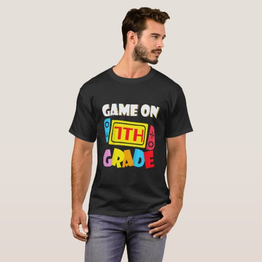 Kids Game On 7th Grade Gaming First Day Back To Sc Tシャツ (正面フル)