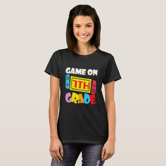 Kids Game On 7th Grade Gaming First Day Back To Sc Tシャツ (正面フル)