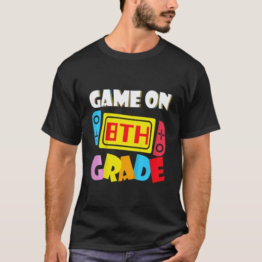Kids Game On 8th Grade Gaming First Day Back To Sc Tシャツ (正面)