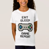 Kids Gamer T-Shirt – Eat Sleep Game Repeat Tシャツ (正面)