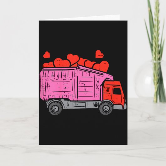 Kids Garbage Truck Hearts Toddler Boys Valentines  カード (正面)