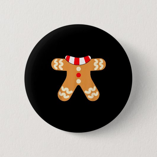 Kids Gingerbread Man Costume Matching Christmas  缶バッジ (正面)