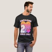 Kids Girl 2nd Birthday Awesome Since 2021 Pop it h Tシャツ (正面フル)