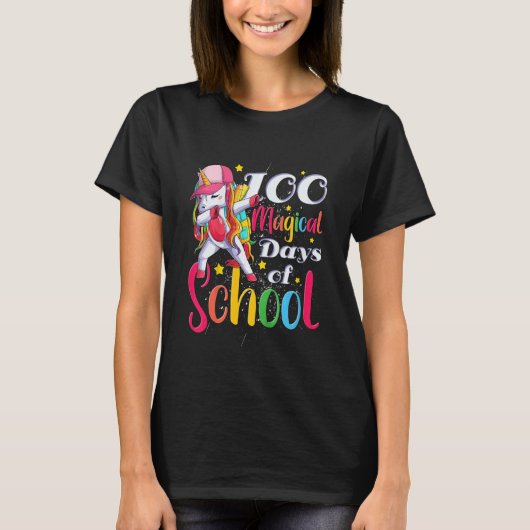 Kids Girls 100 Magical Days Of School First Grader Tシャツ (正面)