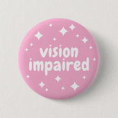 Kids Girly Pink Sparkles Vision Impaired 缶バッジ (正面)