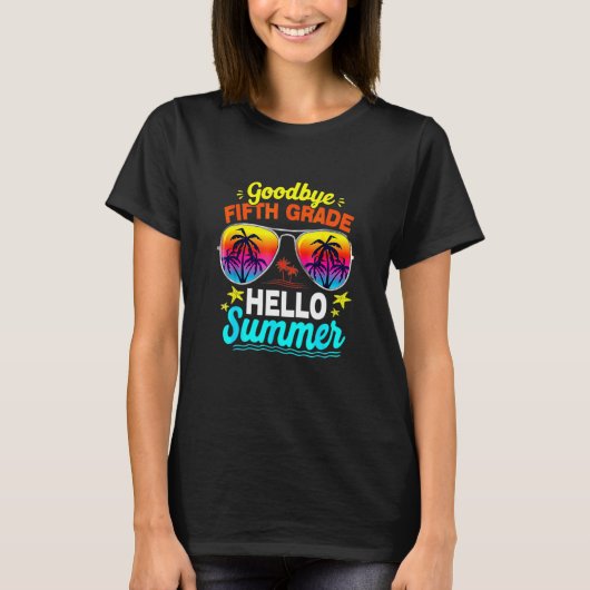 Kids Goodbye 5年生Hello Summer Last Day Of Sc Tシャツ (正面)