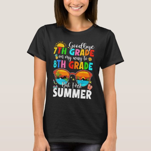 Kids Goodbye 7th Grade Graduation To 8th Grade Bea Tシャツ (正面)