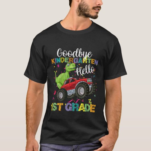 Kids Goodbye Kindergarten Hello 1st Grade Dinosaur Tシャツ (正面)