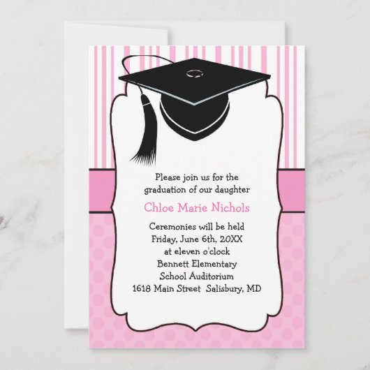 Kids Graduation Announcements（女子の場合） 招待状 (正面)