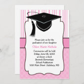 Kids Graduation Announcements（女子の場合） 招待状 (正面/裏面)