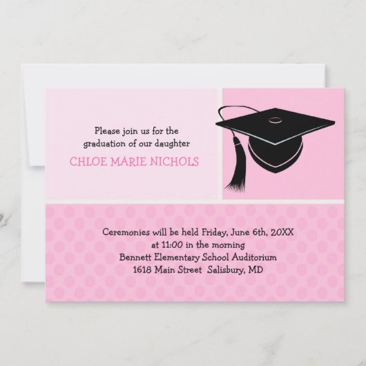 Kids Graduation Announcements(女子の場合) 招待状 (正面)