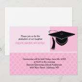 Kids Graduation Announcements(女子の場合) 招待状 (正面/裏面)