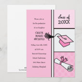 Kids Graduation Announcements(女子の場合) 招待状 (正面/裏面)