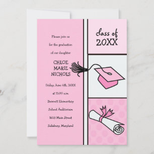 Kids Graduation Announcements(女子の場合) 招待状