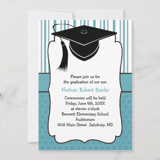 Kids Graduation Announcements（少年の場合） 招待状 (正面)