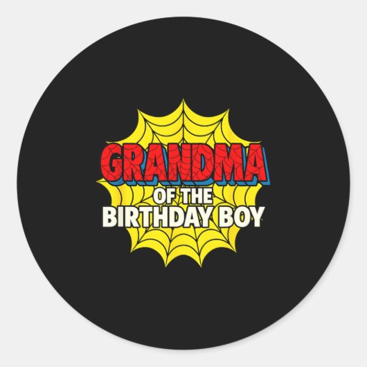 Kids Grandma Of The Birthday Boy Sder Theme Party  ラウンドシール (正面)