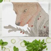 Kids Grandparent Christmasキツネ キッチンタオル (折り畳み)