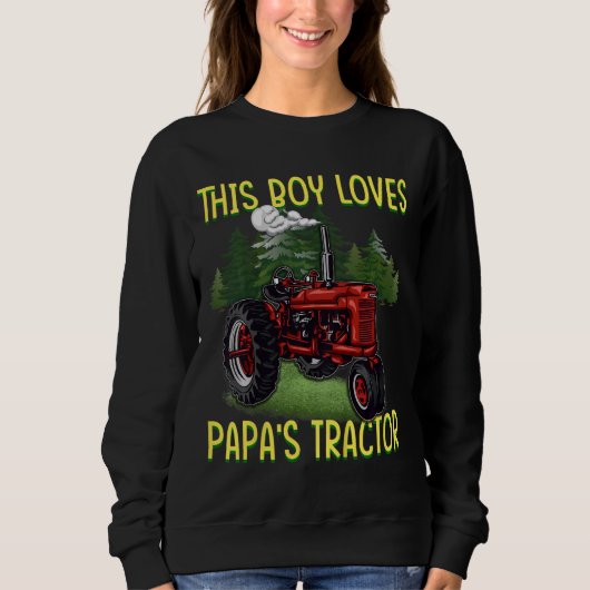 Kids Grandpas Tractor PaPaを愛する少年たち スウェットシャツ (正面)