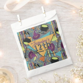 Kids Gray Retro Witchy Halloween Birthday フェイバーバッグ