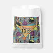 Kids Gray Retro Witchy Halloween Birthday フェイバーバッグ (正面)