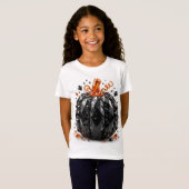 Kids Halloween Black Crystal Pumpkin T-Shirt Tシャツ (正面フル)