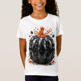 Kids Halloween Black Crystal Pumpkin T-Shirt Tシャツ
