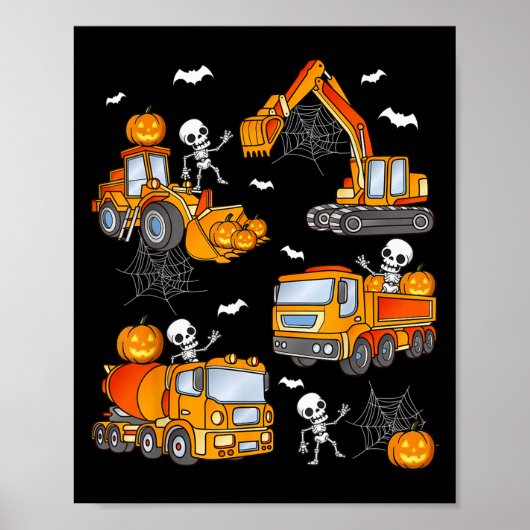 Kids Halloween Construction Trucks Costume Toddler ポスター (正面)