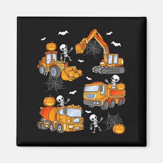 Kids Halloween Construction Trucks Costume Toddler マグネット (正面)