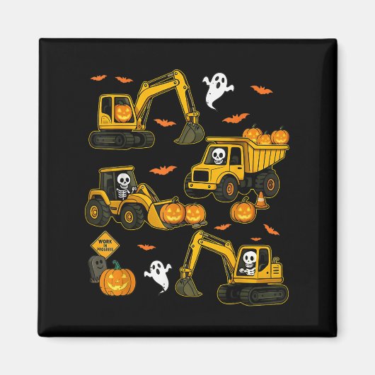 Kids Halloween Construction Trucks Costume Toddler マグネット (正面)