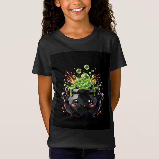 Kids Halloween Crystal Cauldron T-Shirt Tシャツ (正面)