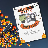 Kids Halloween Frankenstein Mummy Grim Reaper 招待状