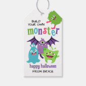 Kids Halloween Party Build Your Own Monster ギフトタグ (正面)