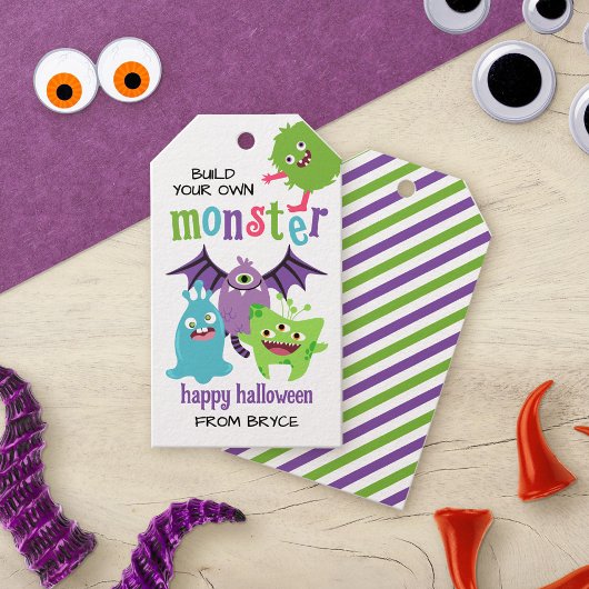 Kids Halloween Party Build Your Own Monster ギフトタグ