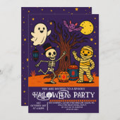 Kids Halloween Party Invitation | Halloween card 招待状 (正面/裏面)