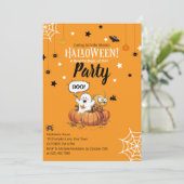 Kids Halloween Pumpkin Ghost Invitation 招待状 (スタンド正面)