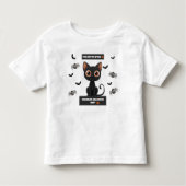 Kids Halloween Shirt – Spooky Cute Black Cat トドラーTシャツ (正面)