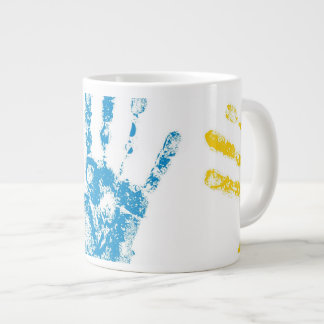 Kids Handprints 絵を描 in(Kids Handprints in)(英語) ジャンボコーヒーマグカップ