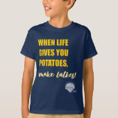 Kids' Hanukkah Shirt - "Make latkes" Tシャツ (正面)