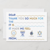 Kids Hanukkah Thank You Cards | Fill In The Blank シーズンカード (正面)
