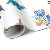 Kids Hanukkah Wrapping Paper – Dinosaurs dreidel ラッピングペーパー (ロールコーナー)