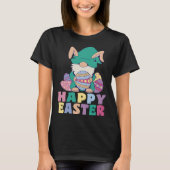 Kids Happy Easter Cute Trex Bunny Ear Easter Eggs  Tシャツ (正面)