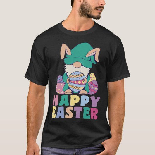 Kids Happy Easter Cute Trex Bunny Ear Easter Eggs  Tシャツ (正面)
