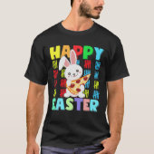 Kids Happy Easter Rabbit Pizza With Bunny Ears Fun Tシャツ (正面)
