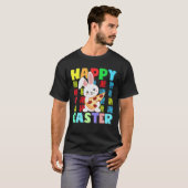Kids Happy Easter Rabbit Pizza With Bunny Ears Fun Tシャツ (正面フル)