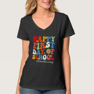 Kids Happy First Day Of School School Secretary Re Tシャツ