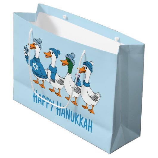 Kids Happy Hanukkah Gift Bag ラージペーパーバッグ (正面アングル)