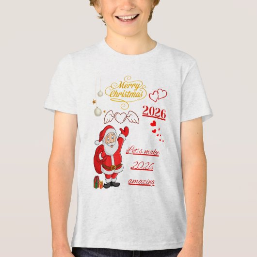 Kids Happy New Year T-Shirt トライブレンドＴシャツ (正面)