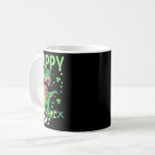 Kids Happy St Patricks Day T-rex Dinosaur Boy Scho コーヒーマグカップ (正面左)