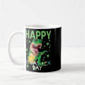 Kids Happy St Patricks Day T-rex Dinosaur Boy Scho コーヒーマグカップ (左)