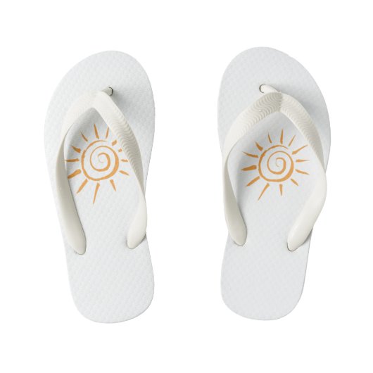 Kids' Happy Sunshine Flip Flops - Cute Summer  キッズビーチサンダル (フットベッド)